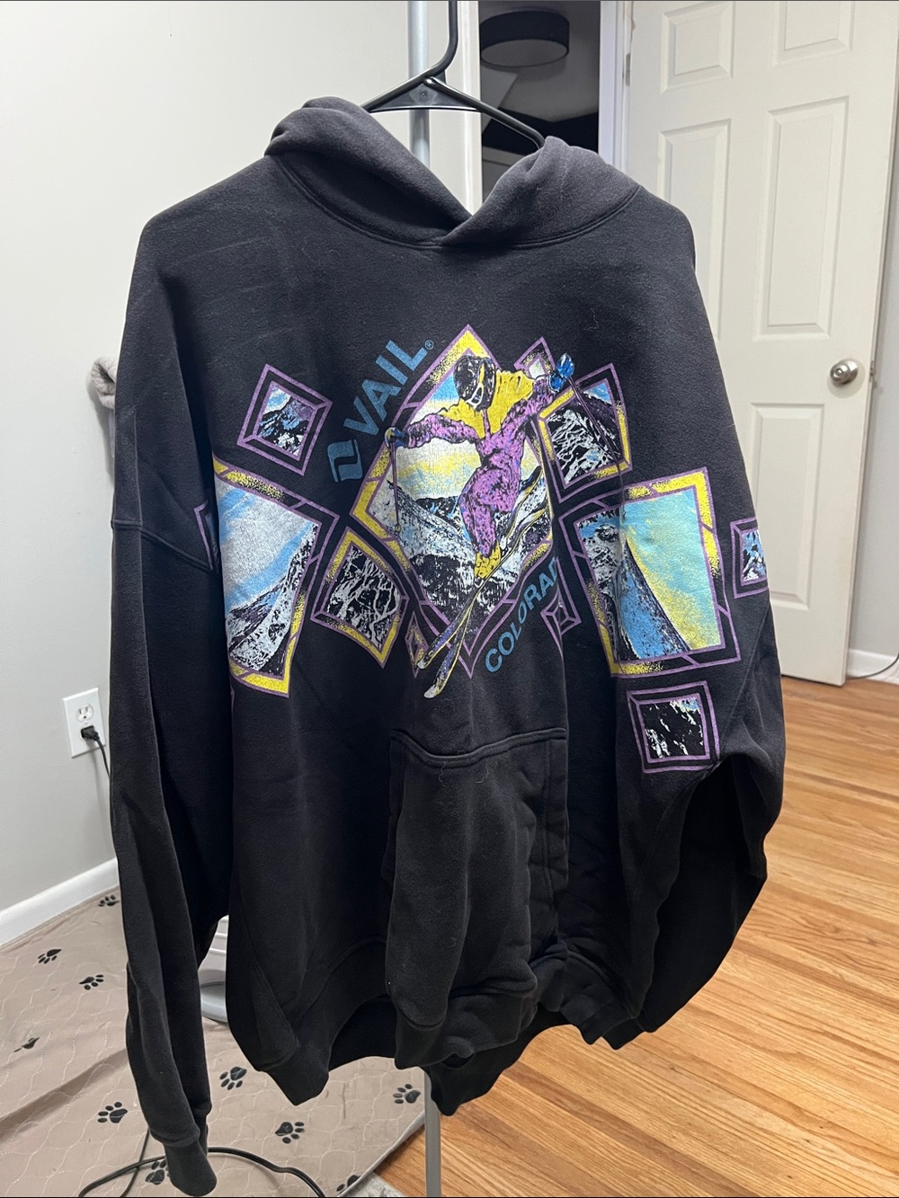 Abercrombie & Fitch Black Vail Colorado Ski Graphic Hoodie